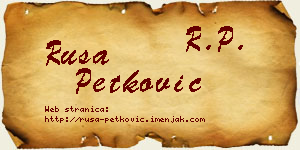 Rusa Petković vizit kartica
